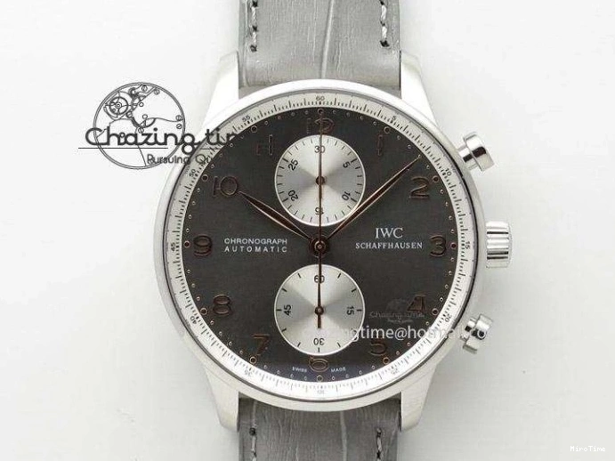 MIROTIME 0414 Portuguese IW371415 ZF 1:1 Best Edition RG Black dial On Brown Leather Strap A Modern 7286